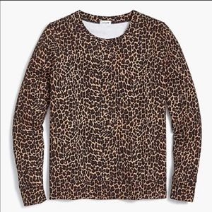J Crew Leopard print crew neck sweatshirt.
